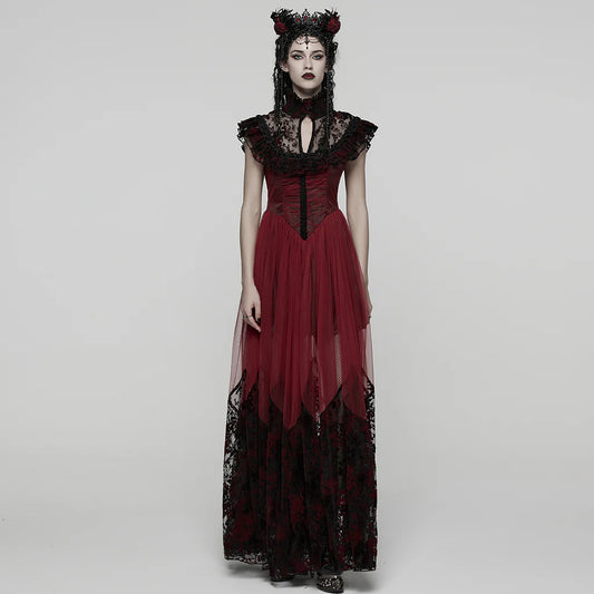 Nocturnal Blood Blossom Maxi Jurk