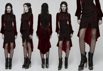 Obsidian Roses Black Velvet Rok