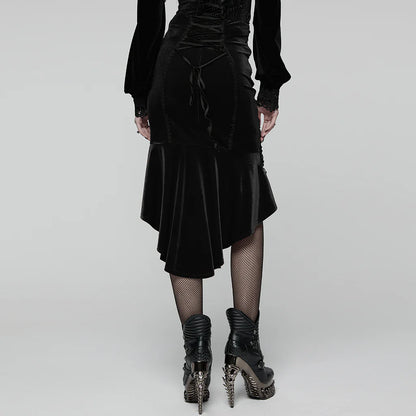 Obsidian Roses Black Velvet Rok