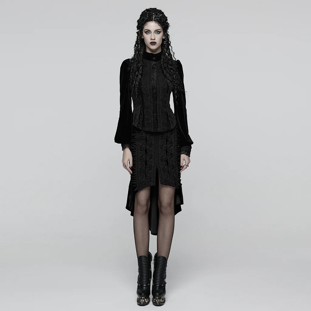 Obsidian Roses Black Velvet Rok