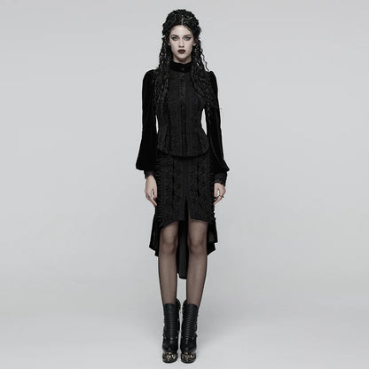 Obsidian Roses Black Velvet Rok