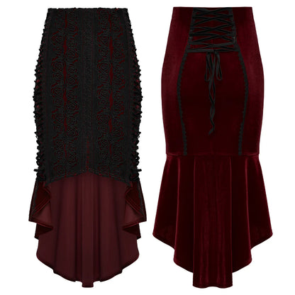 Obsidian Roses Black Velvet Rok
