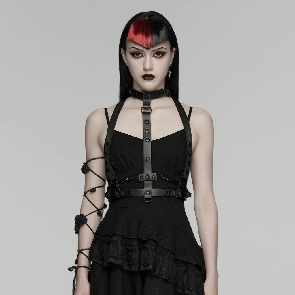 Punk Rave - Necromancer Vertebrae - Spine Harness Zwart