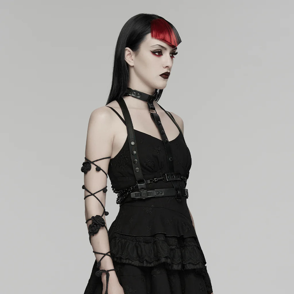 Punk Rave - Necromancer Vertebrae - Spine Harness Zwart