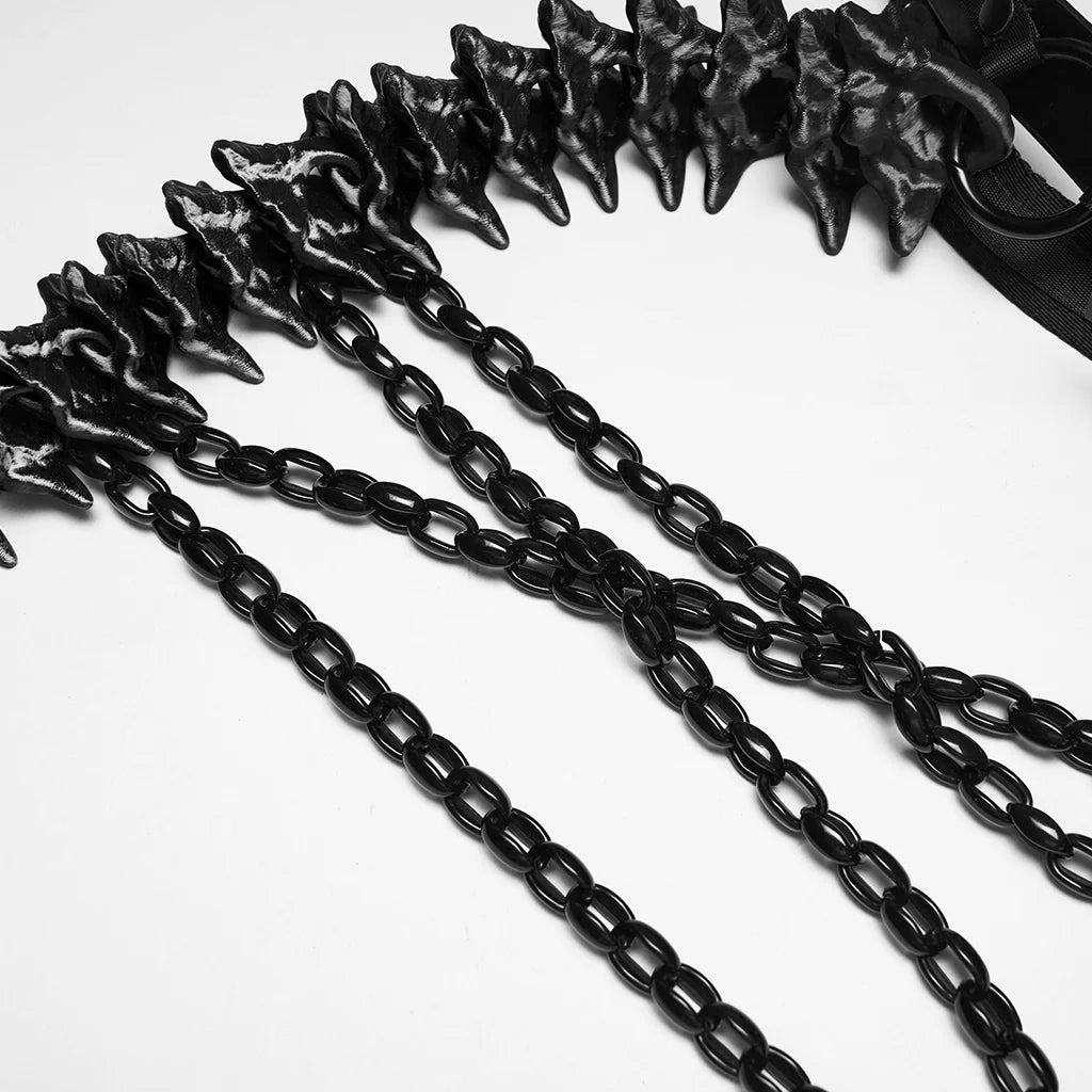 Punk Rave - Necromancer Vertebrae - Spine Harness Zwart
