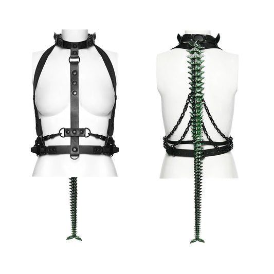 Punk Rave - Necromancer Vertebrae - Spine Harness Groen