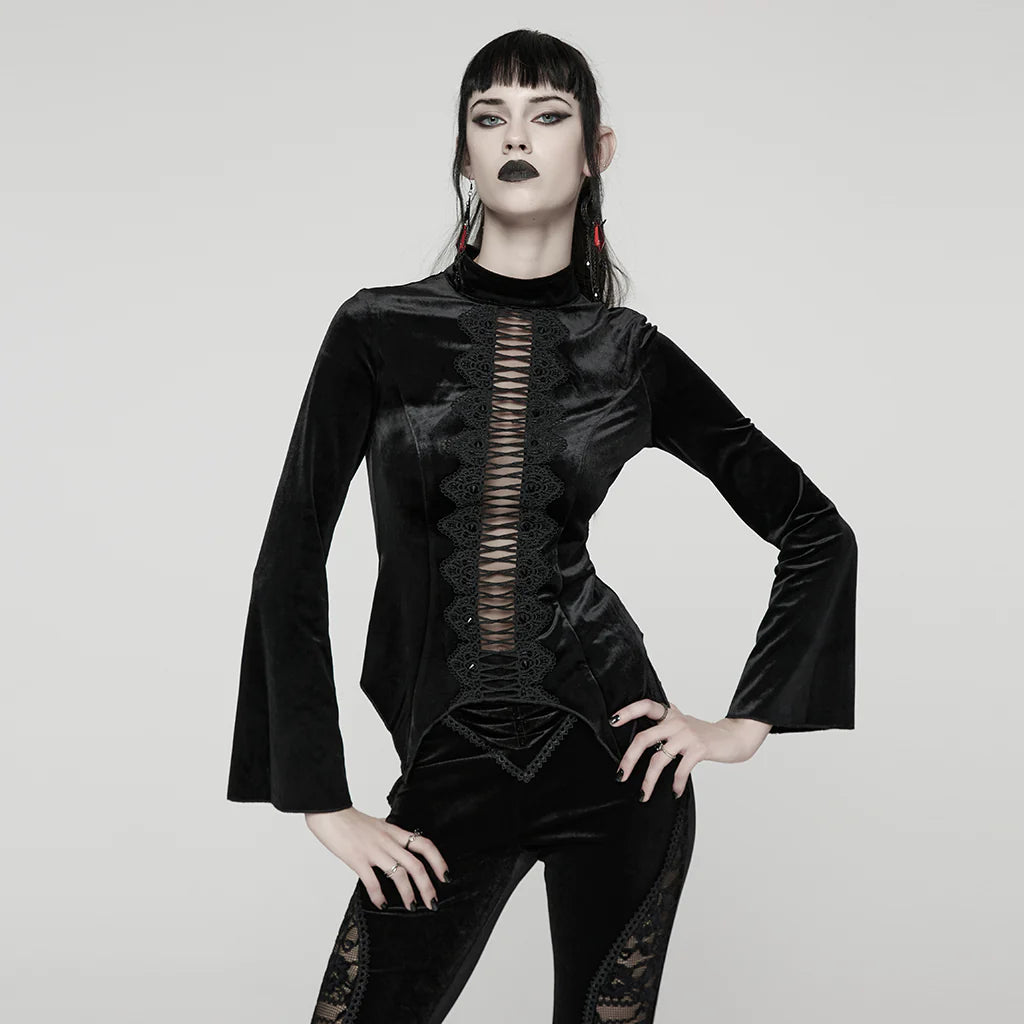 Eclipse Initiate Black Velvet Top