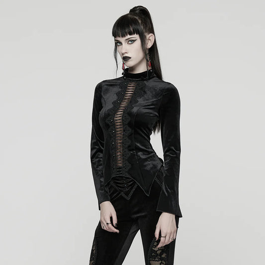 Eclipse Initiate Black Velvet Top