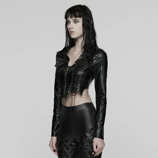 Electra Faux Leather Crop Top