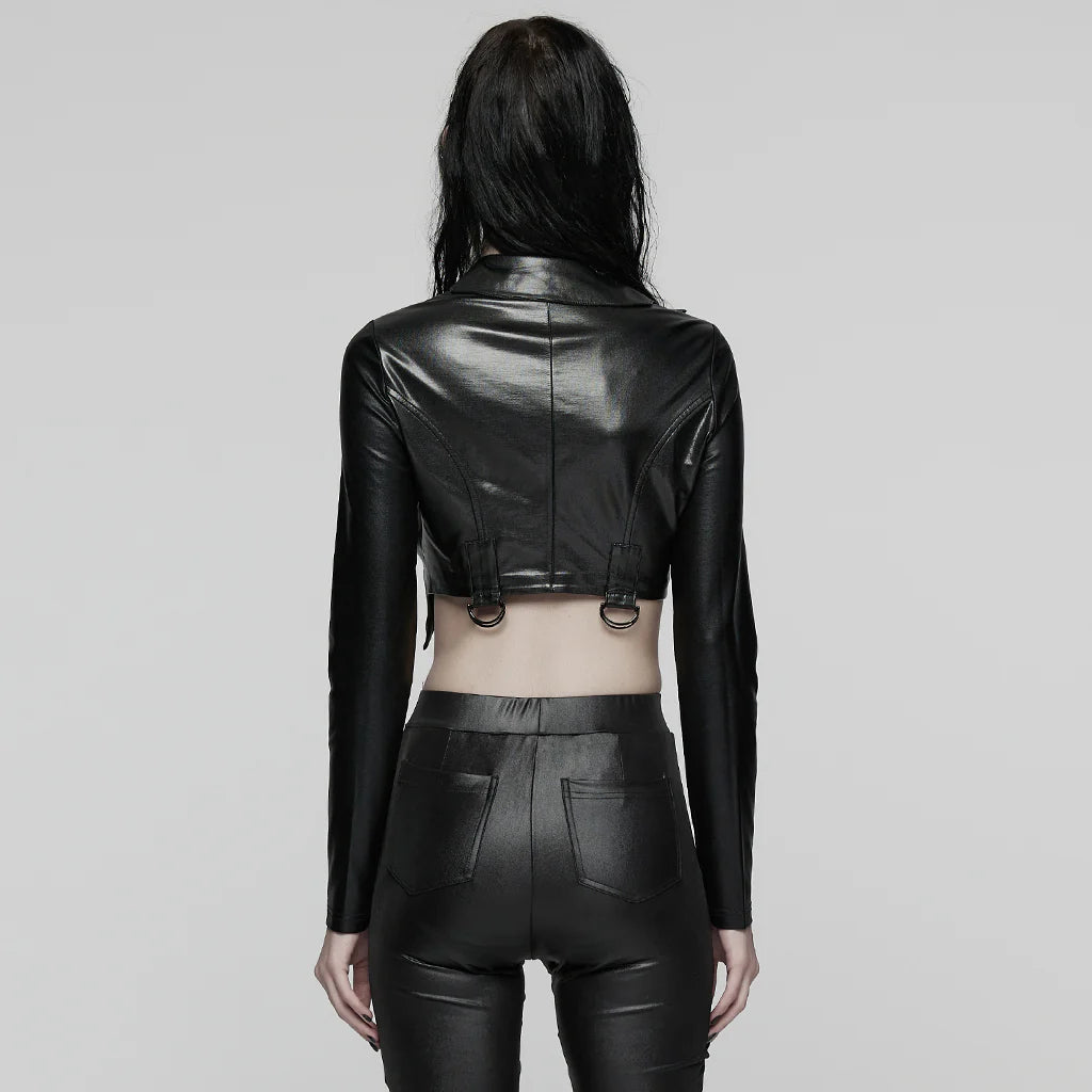 Electra Faux Leather Crop Top