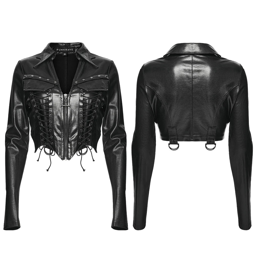 Electra Faux Leather Crop Top