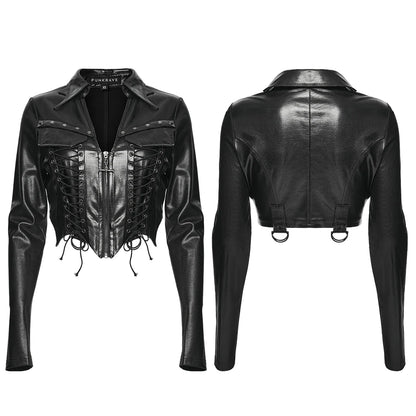Electra Faux Leather Crop Top