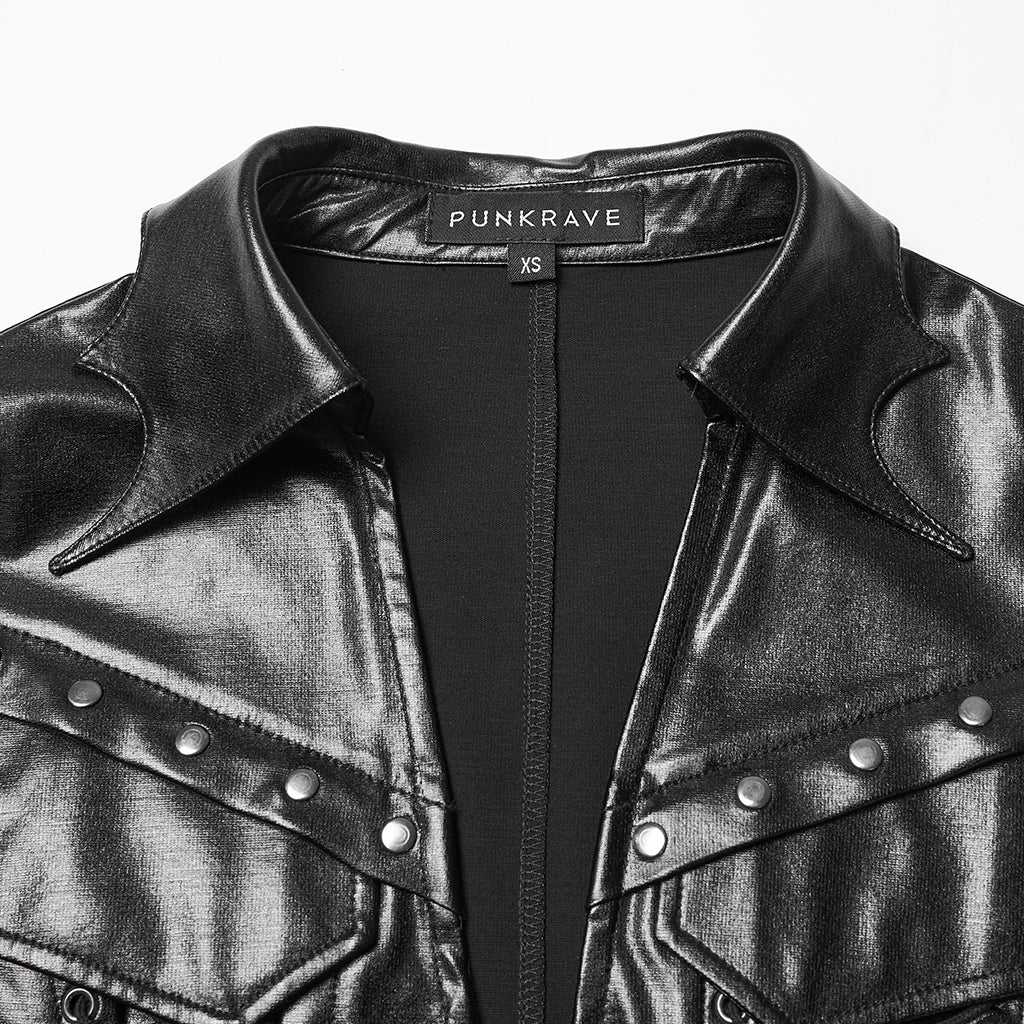 Electra Faux Leather Crop Top