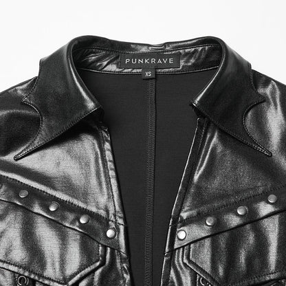 Electra Faux Leather Crop Top