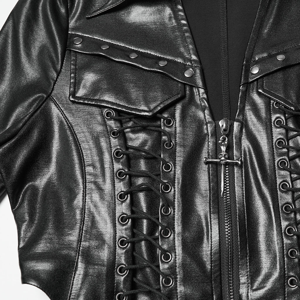 Electra Faux Leather Crop Top