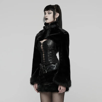 Hex Fur Black Crop Jas