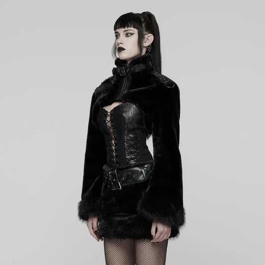Hex Fur Black Crop Jas