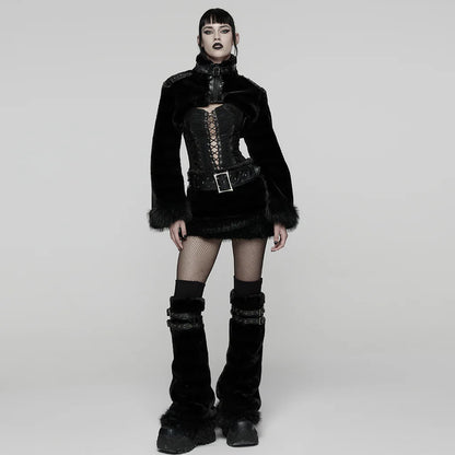 Hex Fur Black Crop Jas
