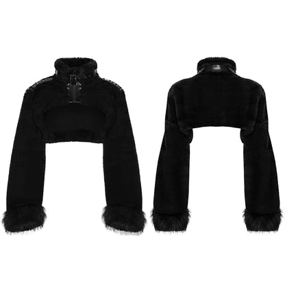 Hex Fur Black Crop Jas