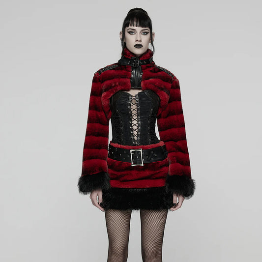 Hex Fur Blood Red Crop Jas