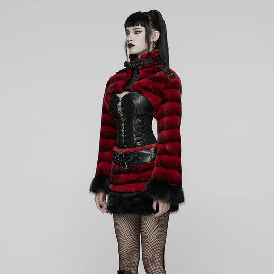 Hex Fur Blood Red Crop Jas