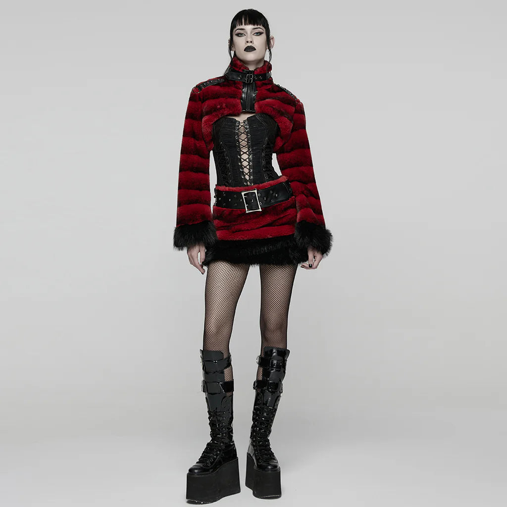 Hex Fur Black Crop Jas