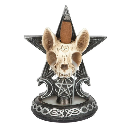 Gothic Cat Skull Wierookhouder