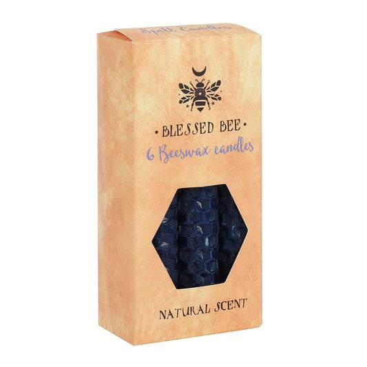 Magische spreukkaarsen met blauwe bijenwas (set van 6)