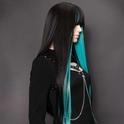Yukiko Black & Turquoise Pruik