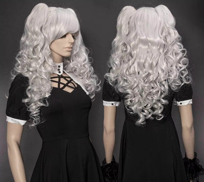 Dolly White Pruik met Ponytails