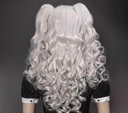 Dolly White Pruik met Ponytails