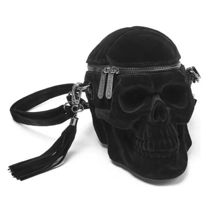 Grave Digger Black Velvet Skull Schoudertas