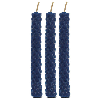 Magische spreukkaarsen met blauwe bijenwas (set van 6)