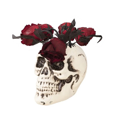 Schedelvaas Met Rozen - Geanimeerd (30cm)