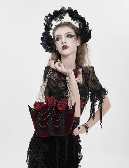 Blood Rose Royal Velvet Schoudertas