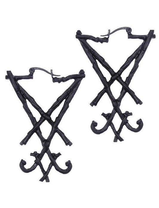 Black Lucifer Sigil Oorbellen
