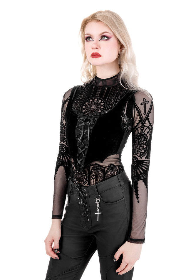 Batwing Lace Up Crop Top