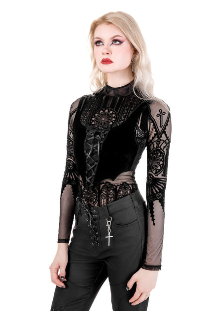 Batwing Lace Up Crop Top
