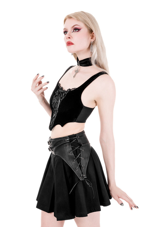 Batwing Lace Up Crop Top