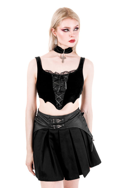 Batwing Lace Up Crop Top
