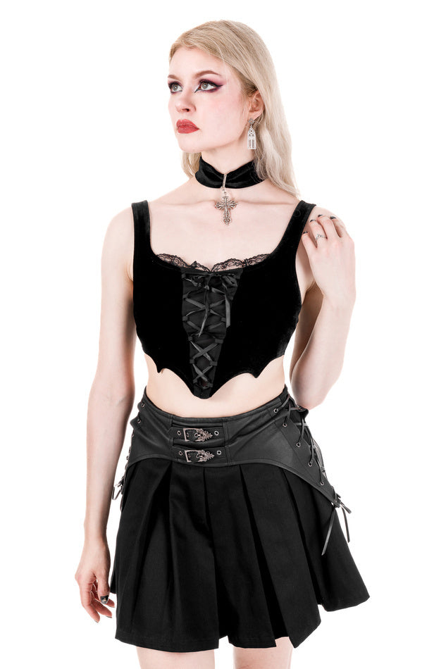 Batwing Lace Up Crop Top