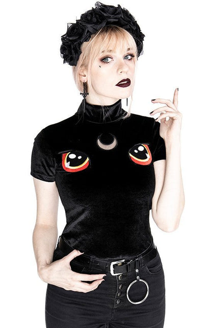 Velvet Cat Top "I SEE YOU"
