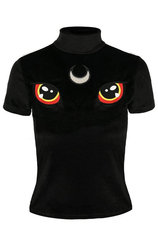 Velvet Cat Top "I SEE YOU"