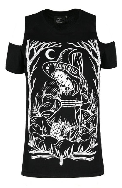 Burn the Witch Cold Shoulder Top