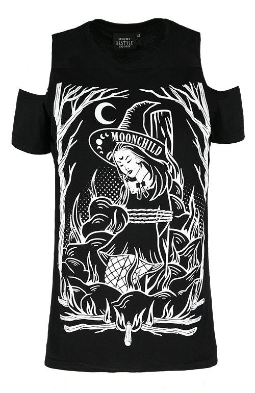 Burn the Witch Cold Shoulder Top