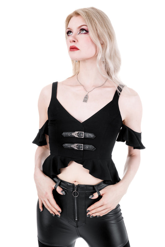 Cathedralis Buckle Peplum Top