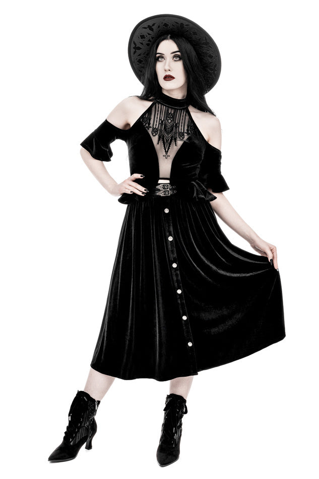 Velvet Crypt Midi Rok