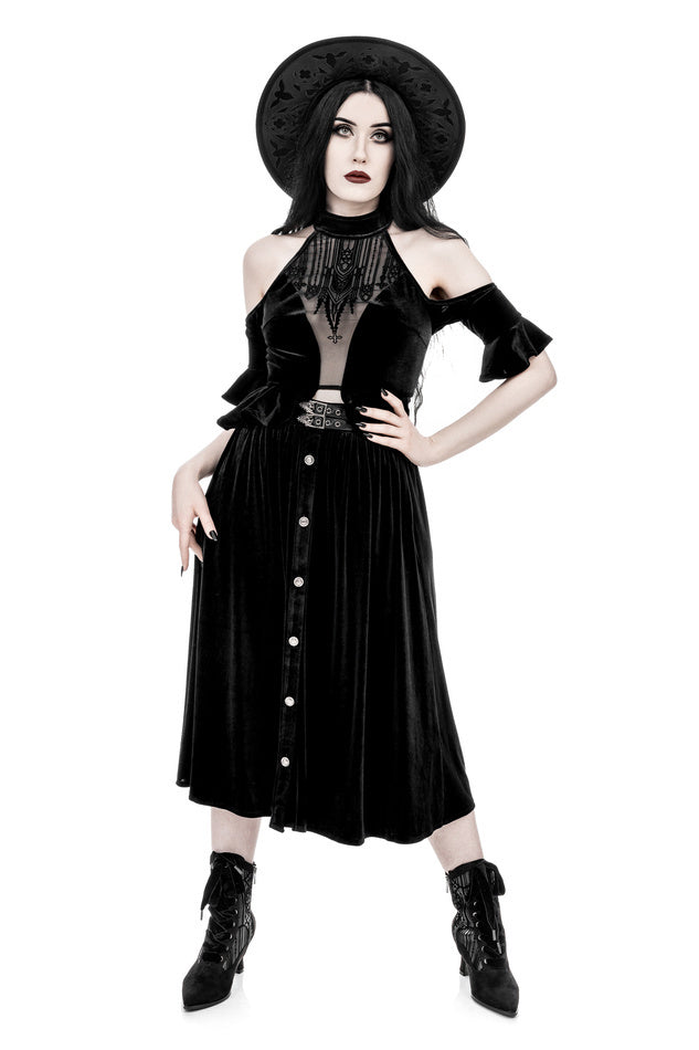 Velvet Crypt Midi Rok