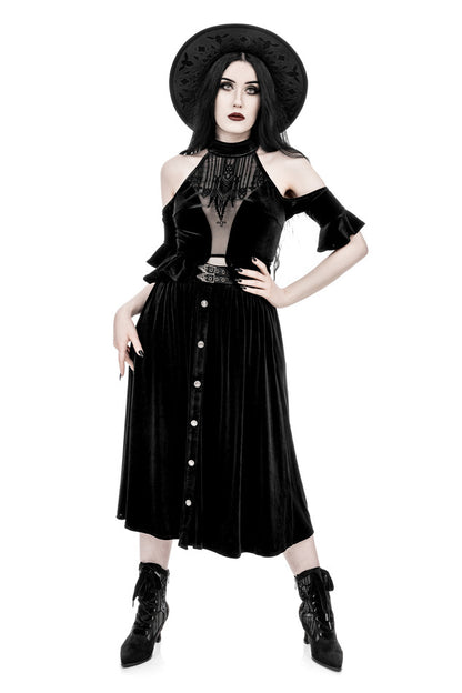 Velvet Crypt Midi Rok