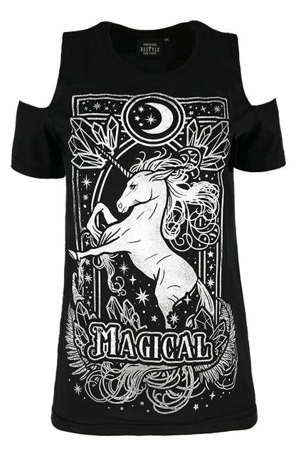 Magical Unicorn Cold Shoulders Top